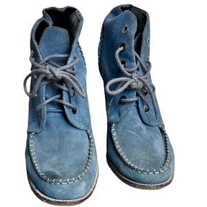 B.MAKOWSKY BF FOLEY BLUE SUEDE BOOTIES 10